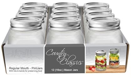 Gossi CCCJ-116-12PK Canning Jar, 1 pt Capacity, Glass