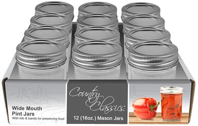 Gossi CCCJWM-116-12PK Canning Jar, 1 pt Capacity, Glass