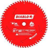 Diablo D0860X Saw Blade, 8-1/4 in Dia, 5/8 in Arbor, 60-Teeth, Carbide Cutting Edge