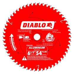 Diablo D0654NA Circular Saw Blade, 6-1/2 in Dia, 5/8 in Arbor, 54-Teeth, Carbide Cutting Edge