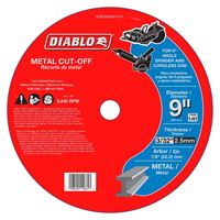 Diablo DBD090094101F Cut-Off Disc, 9 in Dia, 3/32 in Thick, 7/8 in Arbor, Aluminum Oxide Abrasive
