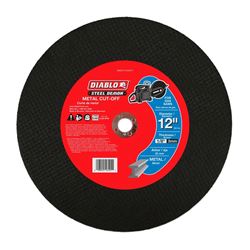 Diablo Steel Demon DBDS12125G01F High-Speed Cut-Off Disc, 12 in Dia, 1/8 in Thick, 20 mm Arbor, Ceramic Abrasive