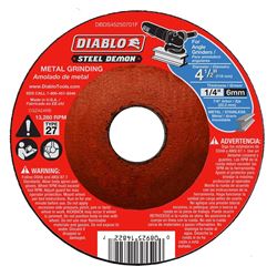 Diablo Steel Demon DBDS45250701F Grinding Disc, 4-1/2 in Dia, 7/8 in Arbor, Ceramic Abrasive