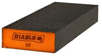 Diablo ENDURA-BOND DFBBLOCBMD01G Flat Edge Sanding Block, 8 in L, 3 in W, 60 Grit, Medium, Aluminum Oxide Abrasive