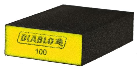 Diablo ENDURA-BOND DFBBLOCFIN01G Flat Edge Sanding Block, 4 in L, 2-1/2 in W, 100 Grit, Fine
