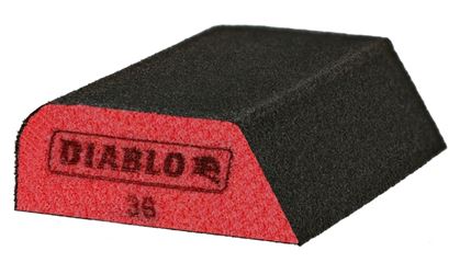 Diablo ENDURA-BOND DFBCOMBCRS01G Dual Edge Sanding Block, 4 in L, 2-1/2 in W, 36 Grit, Ultra Coarse