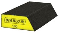 Diablo DFBLANGFIN04G Sanding Sponge, 5 in L, 3 in W, 100 Grit, Fine, Aluminum Oxide Abrasive