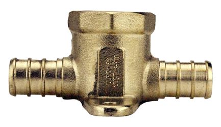 Apollo Valves APXDET12 Pipe Tee, 1/2 in, Barb x FPT x Barb, Brass, 200 psi Pressure