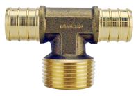 Apollo Valves APXMT34 Pipe Tee, 3/4 in, Barb x MPT x Barb, Brass, 200 psi Pressure