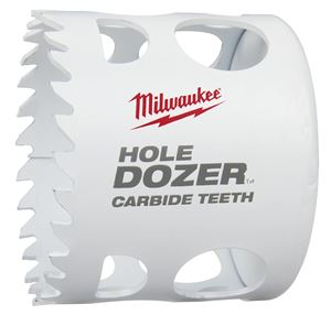 Milwaukee Hole Dozer 49-56-0722 Hole Saw, 2-1/8 in Dia, 1.62 in D Cutting, 3/8 in Arbor, 4 TPI