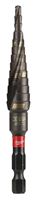 Milwaukee SHOCKWAVE Impact Duty 48-89-9241 Step Drill Bit, 1/8 to 1/2 in Dia, Spiral Flute, 2-Flute, Hex Shank