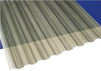 Suntuf 101931 Corrugated Panel, 12 ft L, 26 in W, Greca 76 Profile, 0.032 in Thick Material, Polycarbonate, Gray 10 Pack 