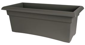 Bloem VER26908 Deck Box Planter, 10 in H, 26-1/2 in W, 11-3/4 in D, Rectangular, Veranda Design, Plastic, Charcoal