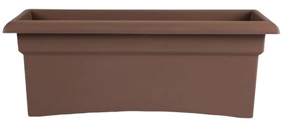 Bloem 57326-CH Deck Box Planter, 10 in H, 26-1/2 in W, Rectangular, Veranda Design, Plastic, Chocolate 