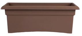 Bloem 57326-CH Deck Box Planter, 26-1/2 in W, Rectangular, Veranda Design, Plastic, Chocolate
