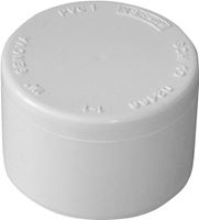 LASCO 447015BC Pipe Cap, 1-1/2 in, Slip, PVC, White, SCH 40 Schedule, 330 psi Pressure 
