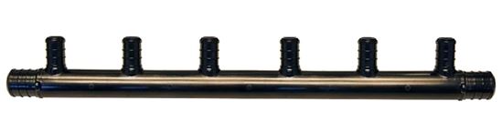 Apollo Valves PXPA6PTO Manifold, 1.76 in OAL, 3/4 in Inlet, 6-Outlet, 1/2 in Outlet, Polyalloy, Black