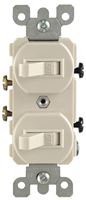 Leviton R56-05224-2TS Combination Switch, 1 -Pole, 15 A, 120/277 V, Wall Mounting, Light Almond 