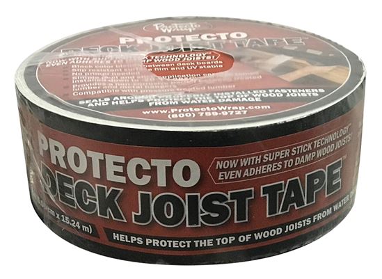 Protecto Wrap Deck Joist Tape Series 84490250SW Flashing Tape, 50 ft L, 2 in W, Poly Backing, Black - VORG4825337