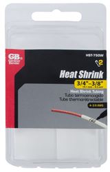 GB HST-750W Heat Shrink Tubing, 3/4 in Dia, 3 in L, Polyolefin, White 