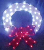Hometown Holidays 52012 Decor Wreath with Bow, White Bulb  3 Pack 