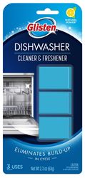 Glisten DT0312T Dishwasher Cleaner and Freshener, 3, Solid, Lemon, Blue