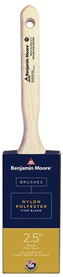 Benjamin Moore U61925-017 Paint Brush, Firm Brush, 2-15/16 in L Bristle, Nylon/Polyester Bristle, Flat Sash Handle