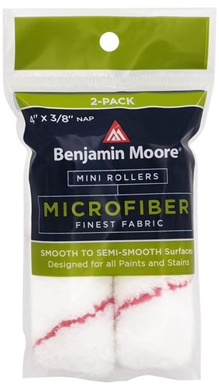 Benjamin Moore U66200-018 Mini Roller Cover, 3/8 in Thick Nap, 4 in L, Microfiber Cover