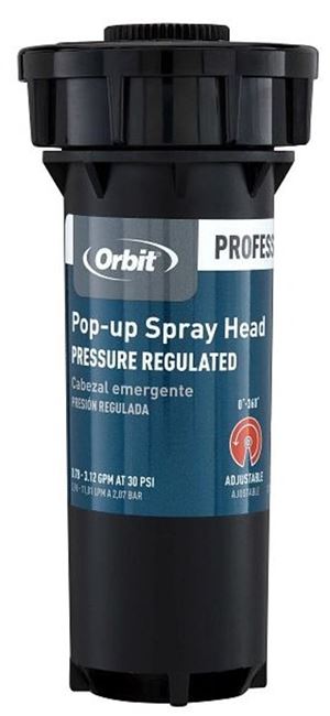 Orbit 54375 Pop-Up Spray Head Sprinkler, 1/2 in Connection, Female, 3 in H Pop-Up, 10 to 15 ft, Adjustable Nozzle