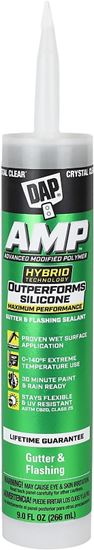 DAP AMP 7079800765 Gutter and Flashing Sealant, Clear, Paste, 9 oz
