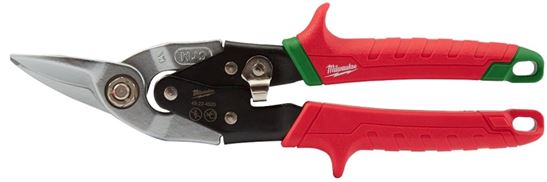 Milwaukee 48-22-4520 Aviation Snip, 10 in OAL, 1.76 in L Cut, Right, Straight Cut, Forged Steel Blade, Ergonomic Handle