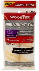 WOOSTER PRO/DOO-Z, FTP RR383-4 1/2 Roller Cover, 3/16 in Thick Nap, 4-1/2 in L, Fabric Cover, Gold/White