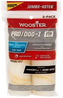 WOOSTER PRO/DOO-Z, FTP RR381-4 1/2 Roller Cover, 3/8 in Thick Nap, 4-1/2 in L, Fabric Cover, Gold/White