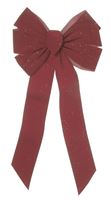 Holidaytrims Glittered Velvet Bow, 12 in x 26 in, Burgundy  36 Pack