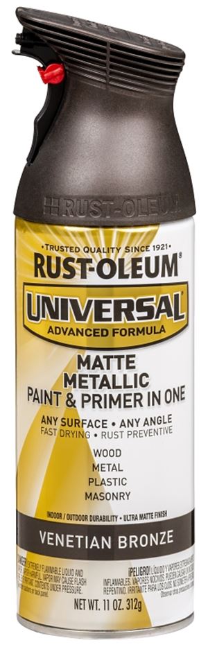 Universal 353092 Metallic Spray Paint, Matte, Venetian Bronze, 11 oz