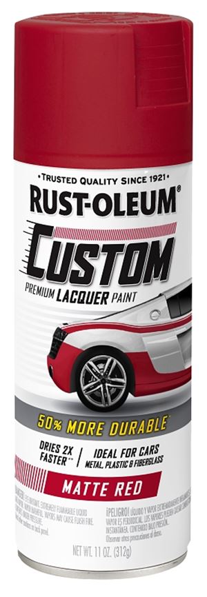Rust-Oleum 311484 Automotive Spray Paint, Matte, Red, 11 oz, Can