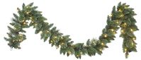 Hometown Holidays 29717 Lodgepole Garland, Battery Operated, Clear Lights, 9 ft  12 Pack