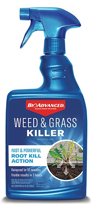 BioAdvanced 704197A RTU Weed and Grass Killer, Liquid, Light Blue, 24 oz Bottle - VORG2861375