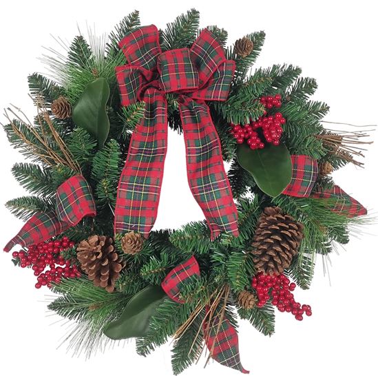 Hometown Holidays 38701 Wreath, Twigs/Berries/Bows, 22 in  6 Pack