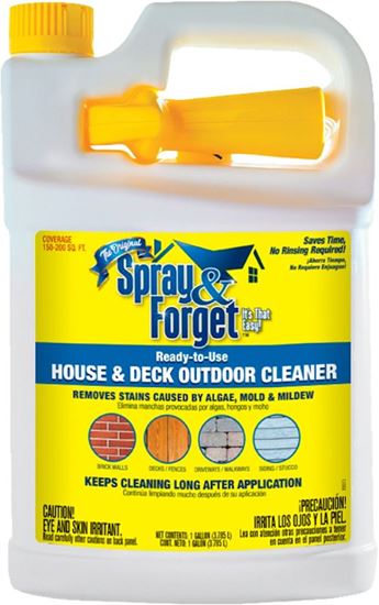 Spray & Forget SFDRTUG04 House and Deck Cleaner, 1 gal Bottle, Liquid, Orange, Clear