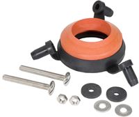 FLUIDMASTER 2602G-008-P10 Universal Tank-to-Bowl Gasket System, 2 in Dia, Rubber/Stainless Steel, Black/Red