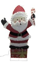 Hometown Holidays 72703 Prelit 3D Santa, Velvet, 66 in H