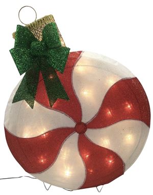 Hometown Holidays 72707 Prelit 3D Prelit Candycane Striped Ornament, 31-1/2 in H