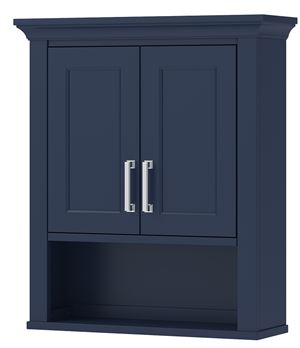 Craft + Main LSBW2428 Bathroom Cabinet, 2-Door, 1-Shelf, Wood, Aegean Blue