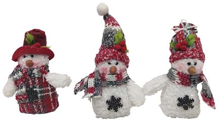 Hometown Holidays Plush Snowman Toy, Assorted, 6 in  36 Pack