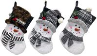 Hometown Holidays 49704 Toy Snowman Stocking, 20 in, 5+, Polyester, Gray/White  24 Pack