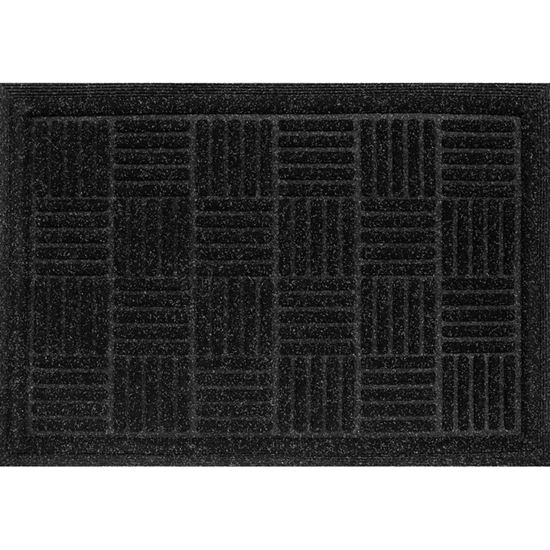 Multy Home MT5001431 Door Mat, 36 in L, 48 in W, Contours Pattern, Polypropylene/Rubber Surface, Charcoal
