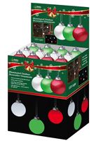 Xodus Innovations WP5ST-54 Pulsing Ornament Display, 6 in H, Round, LED Bulb, Plastic, Green/Red/White  54 Pack
