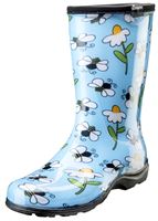 Sloggers 5020BEEBL-6 Rain and Garden Boots, 6, 15-1/2 in W, Bee, Light Blue