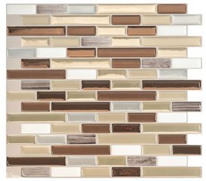 Smart Tiles Mosaik Series SM1053-4 Wall Tile, 9.1 in L Tile, 10.2 in W Tile, Straight Edge, Muretto Durango Pattern 6 Pack